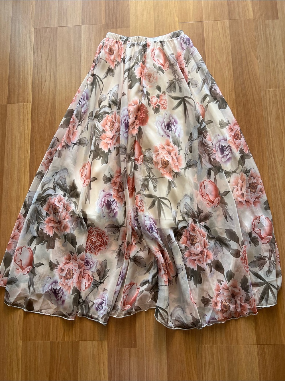 NWT Chicwish Splendid Peony Chiffon Maxi Skirt Floral XS S - Picture 10 of 11